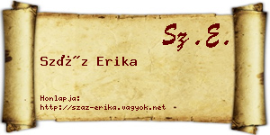 Száz Erika névjegykártya