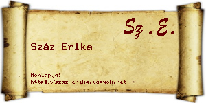 Száz Erika névjegykártya